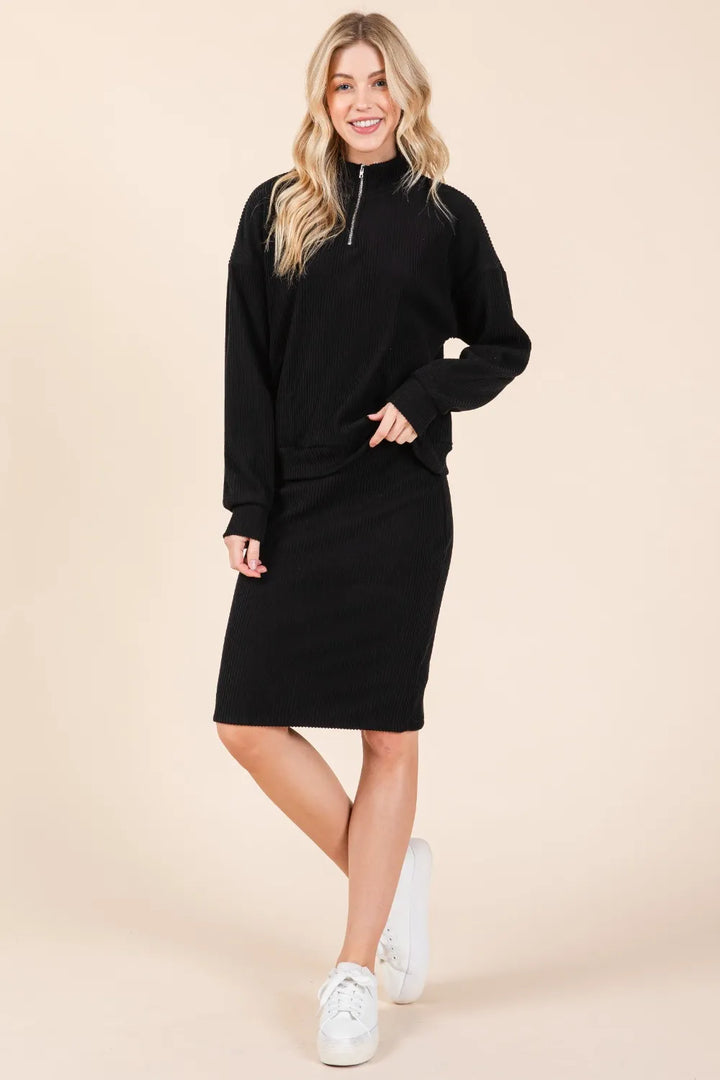 BOMBOM Quarter Zip Long Sleeve Sweatshirt with Pockets Sweatshirts