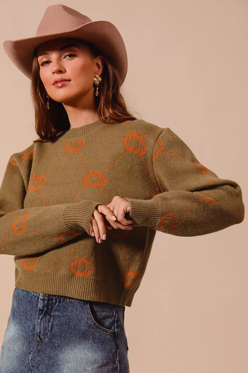 SO ME Pumpkin Rhombus Halloween Thanksgiving Sweater | Sweaters Daverri Fashions