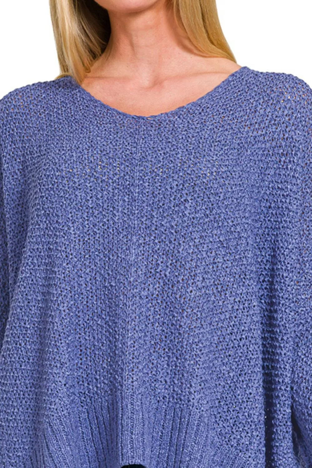 Zenana Dolman Sleeve V-Neck Sweater | Sweaters Daverri Fashions