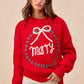 BiBi Christmas Wreath Merry Letter Knit Top - DAVERRI FASHIONS