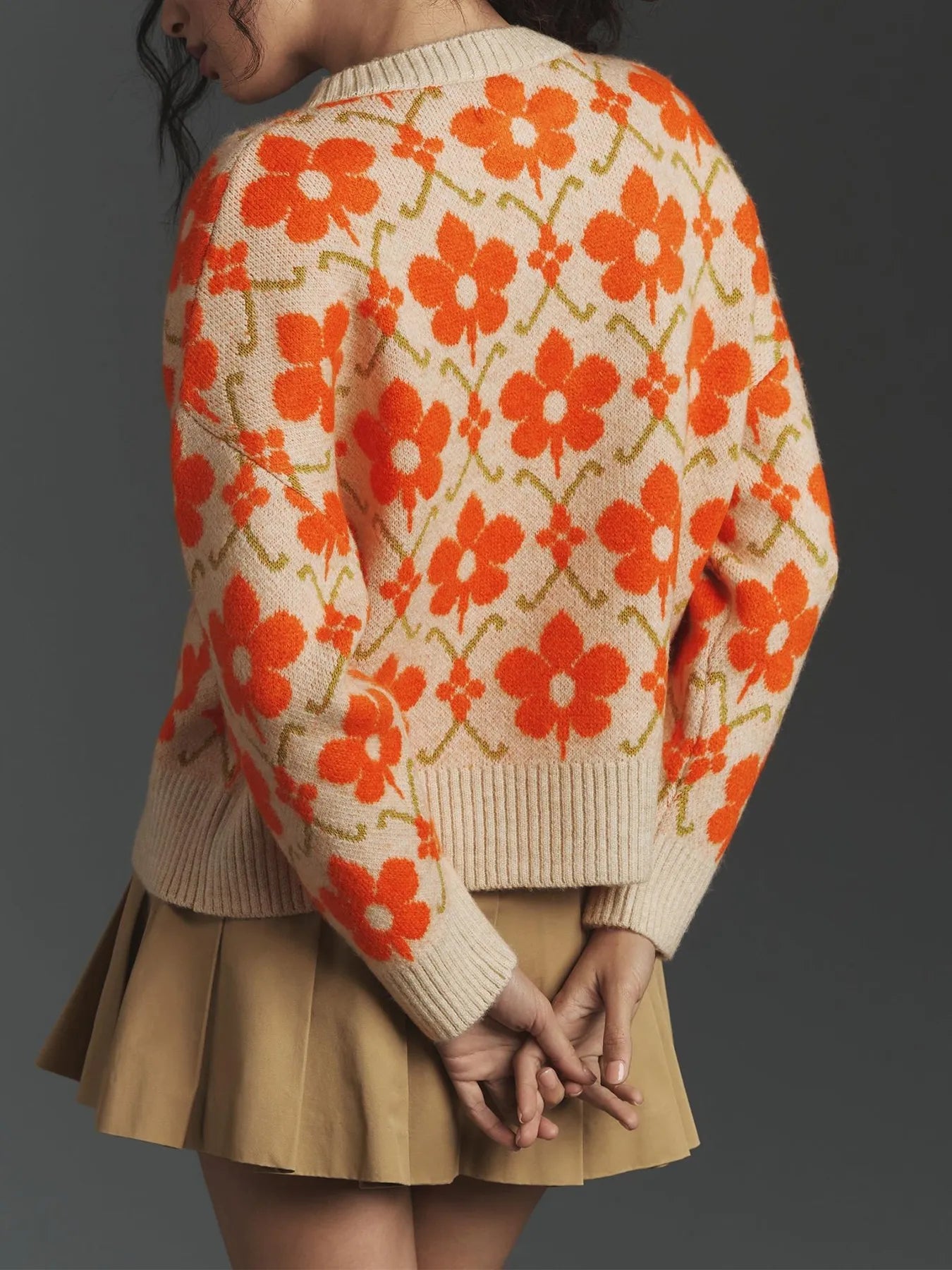 Flower Button Up Long Sleeve Cardigan | Cardigans Daverri Fashions
