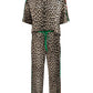 Leopard Round Neck Top and Pants Two-Piece Set - DAVERRI FASHIONS