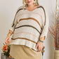 ADORA Multi Color Strip Sweater Plus Size - DAVERRI FASHIONS