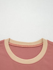 Contrast Star Patchwork Exposed Seam Uneven Hem Drop Shoulder Sweatshirt | Sweatshirts Daverri Fashions