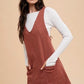 Annie Wear V-Neck Adjustable Strap Denim Overall Dress with Pockets Tops