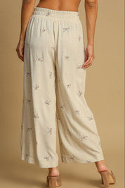 Umgee Lace Drawstring Embroidered Bow Wide Leg Pants | Pants Daverri Fashions