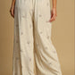Umgee Lace Drawstring Embroidered Bow Wide Leg Pants Pants