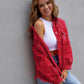 Distressed Drop Shoulder Denim Jacket - DAVERRI FASHIONS