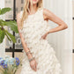 ADORA Sleeveless Shift 3D Petal Dress Knee Length Dresses