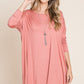 BOMBOM Round Neck Long Sleeve Oversized Top Brick