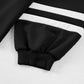 Black and white striped track jacket with ribbed cuffs in Daverri Fashions set
