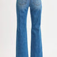RISEN Full Size High Rise Ankle Straight Front Body Distressed Jeans Plus Size - DAVERRI FASHIONS