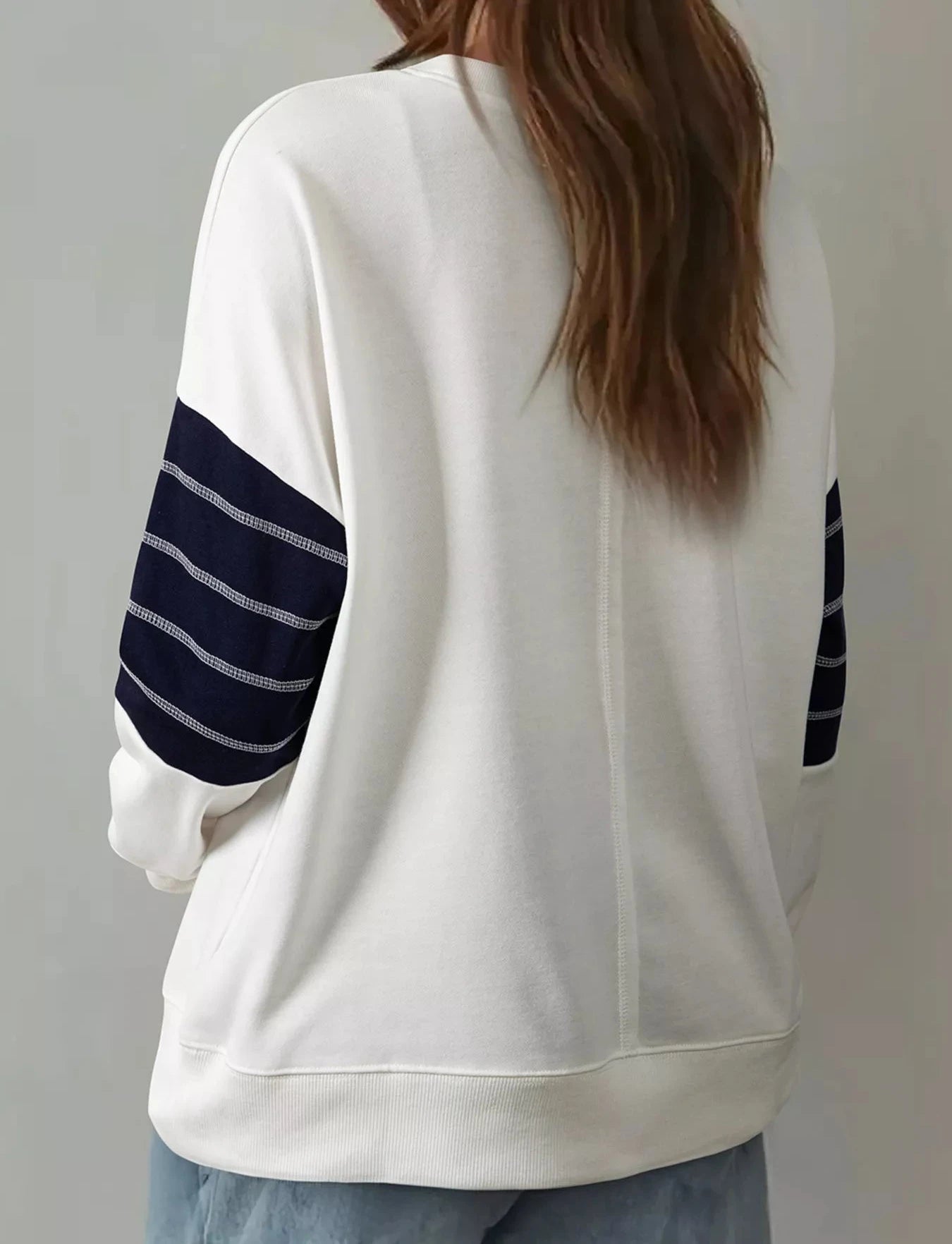 Exposed Seam Detail Color Block Patch Pocket Drop Shoulder Sweatshirt | Sweatshirts Daverri Fashions