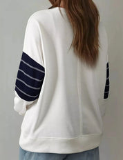 Exposed Seam Detail Color Block Patch Pocket Drop Shoulder Sweatshirt | Sweatshirts Daverri Fashions