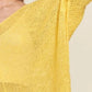 ADORA loose fit yellow knit sweater top with open-weave texture