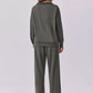 Daverri olive green oversized sweatshirt and wide-leg pants set