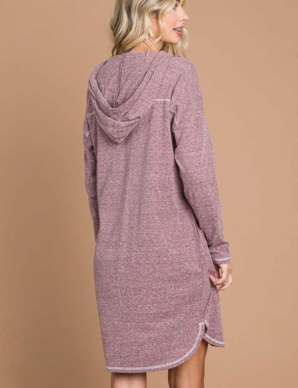 Culture Code Hooded Long Sleeve Sweater Dress Midi Dresses