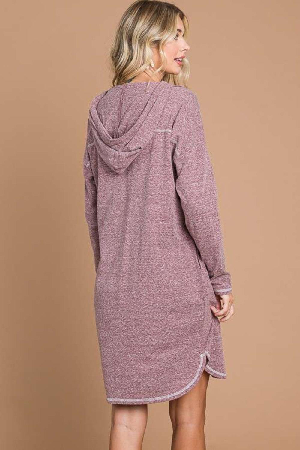 Culture Code Hooded Long Sleeve Sweater Dress Midi Dresses