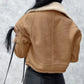 Sherpa Trim Cropped Jacket - DAVERRI FASHIONS