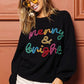 BiBi Tinsel Lettering Christmas Sweater - DAVERRI FASHIONS