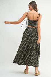 MABLE Floral Crop Top and Skirt Set | Outfit Sets Daverri Fashions