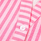 Pink white striped flare sleeve flowy mini dress with textured shirt fabric