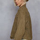 POL Raw Hem Button Up Jacket with Chest Pockets Jackets