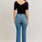 Judy Blue Full Size Mid Rise Slim Bootcut Tummy Control Release Hem Jeans Plus Size - DAVERRI FASHIONS