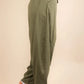 VERY J Olive Solid Barrel Comfy Woven Pants Pants