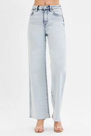 RISEN Full Size High Rise Wide Leg Jeans Plus Size | Jeans Daverri Fashions