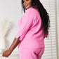 Double Take Textured Shirt and Elastic Waist Shorts Set Outfit Sets