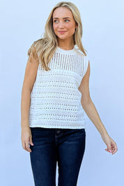 And The Why Hollowed Out Buttoned Tank | Daverri Fashions