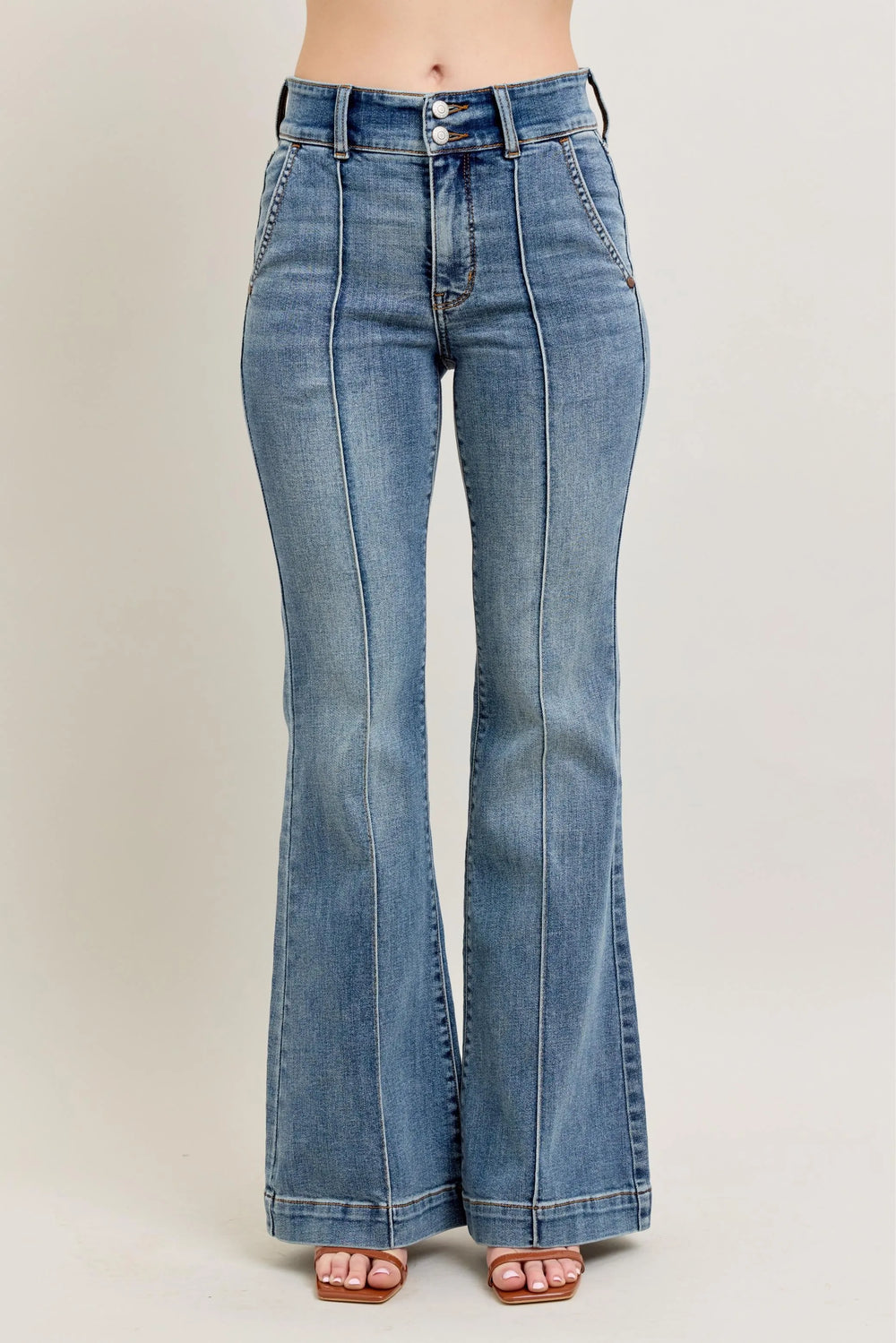 Judy Blue Full Size High-Waist Flare Denim Jeans with Front Seam Detail Plus Size Jeans