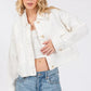 bytos Button Down Cropped Denim Jacket with Patch Pockets White