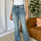 Judy Blue Full Size Medium Rise Tummy Control Destroy Flare Medium