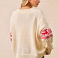 BiBi Christmas Theme Patterned Cable Knit Sweater - DAVERRI FASHIONS