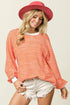 BiBi French Terry Stripe Long Sleeve Sweatshirt ORANGE Sweatshirts