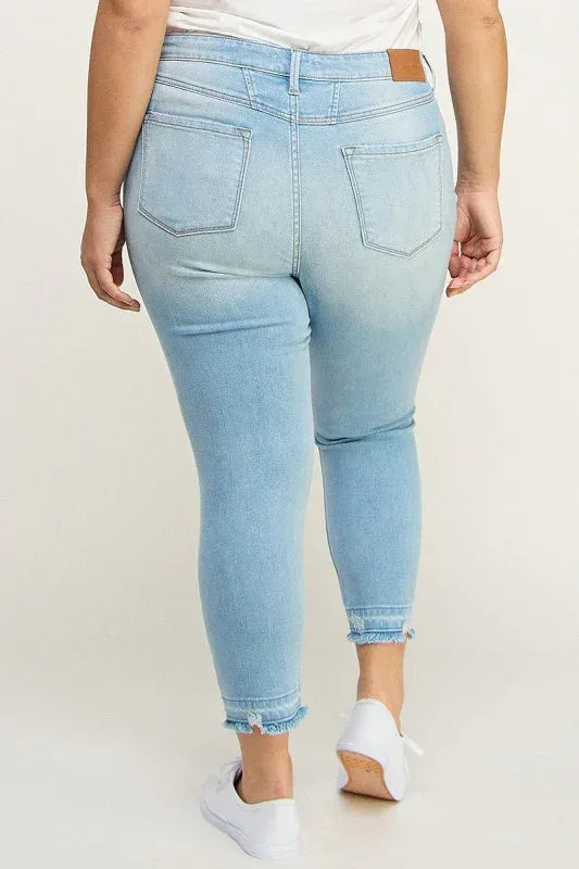 Artemis Vintage Plus High Rise Crop Skinny Jeans - DAVERRI FASHIONS