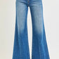 RISEN Full Size Mid Rise Wide Leg Jeans with Flared Look Plus Size - DAVERRI FASHIONS