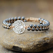 Silver One Size Alloy Natural Stone Braided Bracelet | Bracelets Daverri Fashions