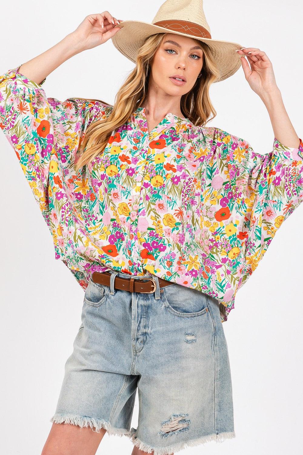 SAGE + FIG Button Down Floral Shirt Shirts
