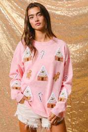 BiBi Christmas Theme Patches Sweater | Daverri Fashions