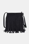 Suede Fringe Shoulder Bag - DAVERRI FASHIONS