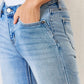 Kancan Plus Size Mid Rise Y2K Slit Bootcut Jeans Jeans