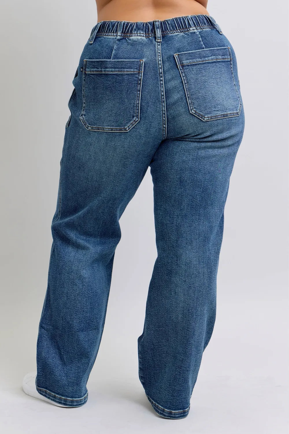 Judy Blue Plus Size High Waist Drawstring Wide Leg Jeans Jeans