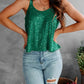 Sequin Scoop Neck Tank - DAVERRI FASHIONS