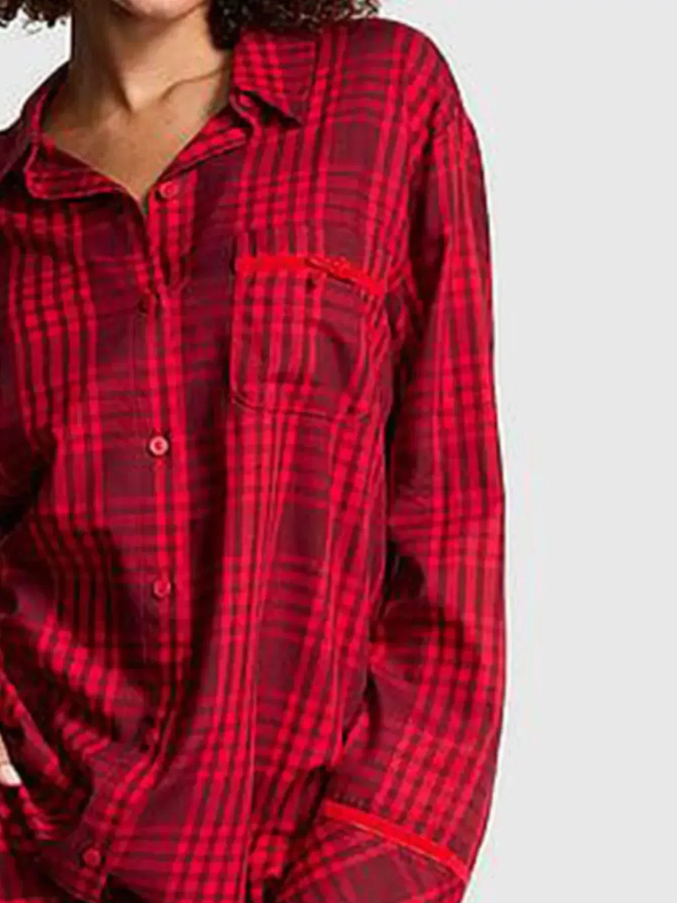 Striped Long Sleeve Button-Up Shirt - DAVERRI FASHIONS