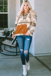 Geometric Quarter-Zip Hoodie | Hoodies Daverri Fashions