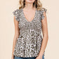 Mittoshop Leopard Print Ruffle Smock Blouse Blouses