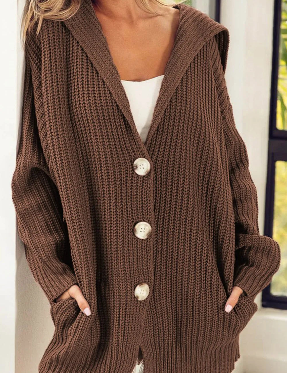 Button Down Collared Neck Cardigan | Cardigans Daverri Fashions